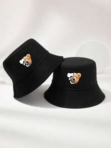 1pc Unisex Skull Bear Outdoor Casual Bucket Hat - Multicolor - View 8