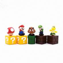 SUPER MARIO BROS. 1set/5pcs نماذج شخصيات S-Uper، زينة مكتبية أنمي فاخرة، هدية احتفالية مميزة للأقارب والأصدقاء (نمط عشوائي) - متعدد الألوان - مشاهدة 7