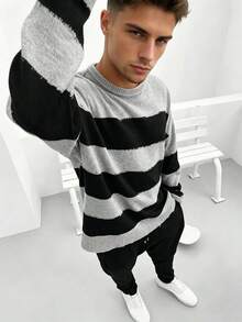 Men's Old Money Thick Sweater, Autumn/Winter - Grey - View 1