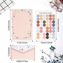 [54 Sheets Floral Pattern Stationery] A Set Of 54, Featuring Fresh And Beautiful Floral Pattern Western-Style Envelopes, Double-Sided Invitation Card Set Includes 18 Envelopes And 36 Sheets Of Stationery. - Multiple Styles - View 3