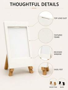 1pc Mini White Easel Photo Frame, Desktop Display Stand With Tripod Base, Instant Photo Style Holder For Desk, Office, Dorm & Classroom Decor, Birthday, Anniversary, Graduation Gift, School Essentials, University Essentials & Autumn Home Decor - Multiple Styles - View 12