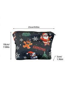 1pc Christmas Storage Bag Gift Pouch Santa Claus Gift Bag Cosmetic Bag Toiletry Bag Clutch Bag Fabric Bag - Multicolor - View 7
