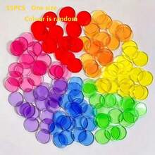 5pcs/10pcs/55pcs - Multi-Color Transparent Plastic Bingo Game Chips, Round Counting Game Markers, Tabletop Board Game Accessories, For Party Family Game Night, Game Players, Birthday Gift - Christmas Gift - Small Gift (Assorted Colors) - Multicolor - View 9