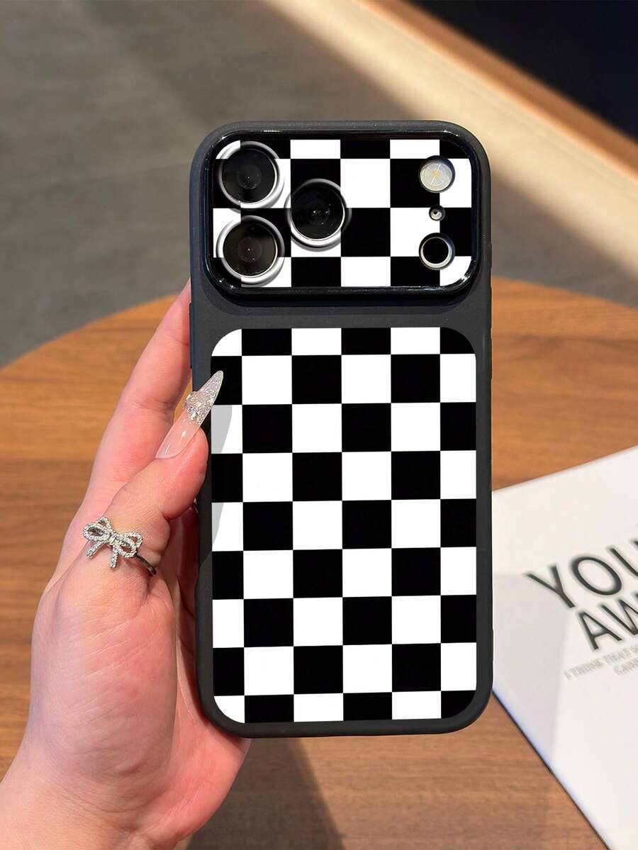 黑白棋盤格手機殼 360°全方位保護 TPU 磨砂霧面手機殼,適用於 iPhone 手機殼與 Galaxy 手機殼,17 Pro Max 手機殼保護殼,可愛手機殼,適用於 iPhone 13 手機殼、 15 手機殼、 16 Pro Max 手機殼、 16 手機殼、 14 手機殼、 15 手機殼、 16 Plus 手機殼,Galaxy 手機殼可作為禮物或個人使用 - 彩色 - 查看 1