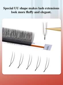 NAGARAKU 54-Row U-Shaped YY 2D UU Handmade Woven Premium Soft Lightweight Natural-Look False Eyelashes, Eyelash Extension Supplies, Makeup Mesh Cross-Style Faux Lashes - View 2