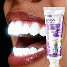Pasta Gigi YUITIKUE Instant Brightening Toothpaint, Menyegarkan Bau Mulut, Menghilangkan Noda Kopi, Teh, dan Rokok, Formula Lembut Membersihkan Gigi Secara Mendalam, Kesegaran Mint Tahan Lama, Perawatan Mulut di Rumah 100g - Anggur - View 1