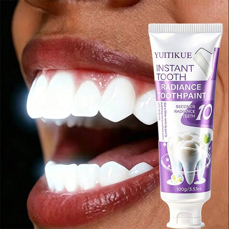 Pasta Gigi YUITIKUE Instant Brightening Toothpaint, Menyegarkan Bau Mulut, Menghilangkan Noda Kopi, Teh, dan Rokok, Formula Lembut Membersihkan Gigi Secara Mendalam, Kesegaran Mint Tahan Lama, Perawatan Mulut di Rumah 100g - Anggur - View 1