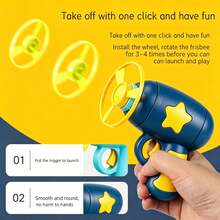 Cat And Dog Pet Toy, Bamboo Dragonfly Gun, Flying Fairy Outdoor Launcher, Rotating Pet Teaser, Stress Relief Toy, Launcher, Indoor Chase And Hunting Toy Set, Fun Interactive Cat Entertainment Toy, Includes 6 Launch Discs. - Multicolor - View 3