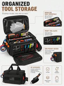 14" Heavy Duty Tactical Tool Bag Non-Slip Base Multipurpose Work Organizer For Handyman,Carpenter,Durable Portable Tool Storage - Tool Bag Set - View 5