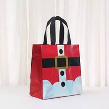 1/5PCS Customized Red Gift Bag For Christmas Day, Personalized With A Name, Featuring A Handle And Laser Element Design, Adorned With A Santa Claus Pattern. It'S A Party Tote Bag Made Of Non-Woven Fabric, Gift For Her/Him - Multicolor - View 20