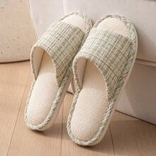 1 Pair Linen Slippers, Spa Slippers, Sweat-Absorbent Non-Slip Home Slippers For Men And Women, Breathable Cool Slippers For All Seasons - Multicolor - View 12
