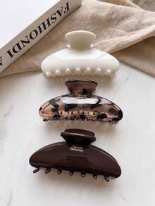 3pcs Large Size Thick Hair Clips French Celluloid Tortoise Shell Claw Clips Hair Accessories For Medium To Long Hair Autumn Style - Multicolor - View 7