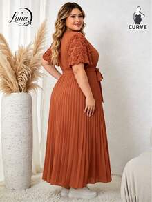 Plus Size Dresses - Orange - View 5