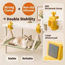 ENSSU [ Bestseller]Upgraded Grip-Clip Pet Hammock For Cats & Small Dogs, Tool-Free Installation Hanging Bed, Attaches To Tables Beds Windows Anywhere, Cozy Travel Rest Mat Gift,Gift, Present, Celebration - Standard - View 9