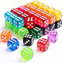 50 Colorful Dice, Six-Sided Dice, Suitable For Board Games, 14mm Bulk Dice, Ideal For Parties, Board Games (Color Random) - 1 - View 6