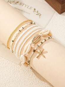 1pc Boho Chic Beachy Anklet, Versatile Summer Holiday Vacation Accessory With Exotic Flair - Multicolor - View 5