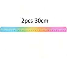 1/2pcs 3D Square Ruler, 15/20/30cm, Precise Scale, Plastic Material, Macaron Color, Rounded Corners, Portable, Suitable For Geometry Drawing, Homework Measurement, Hand Drawing, School Supplies, Christmas Stationery Gift - A - View 14