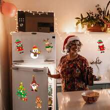 10/20pcs Christmas DIY Stickers - Design Your Own Snowman, Christmas Tree And Santa Claus Scenes, Interactive Puzzle Toy To Promote Brain Development, Children's Party Gifts, Gift Wrapping, Classroom Activities, Christmas And Holiday Gifts - Mixed Color - View 3