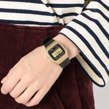 Casio Retro Square Classic Quartz Movement Unisex Watch - Gold - View 6