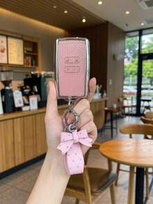1PC New High-End Rhinestone Bow Key Chain Compatible With Dongfeng Renault Koleos Key Cover, Koleos 2022 Model Renault Car Fashion Women's Protective Shell Buckle Bag, Durable TPU, Ideal Gift - Multicolor - View 3