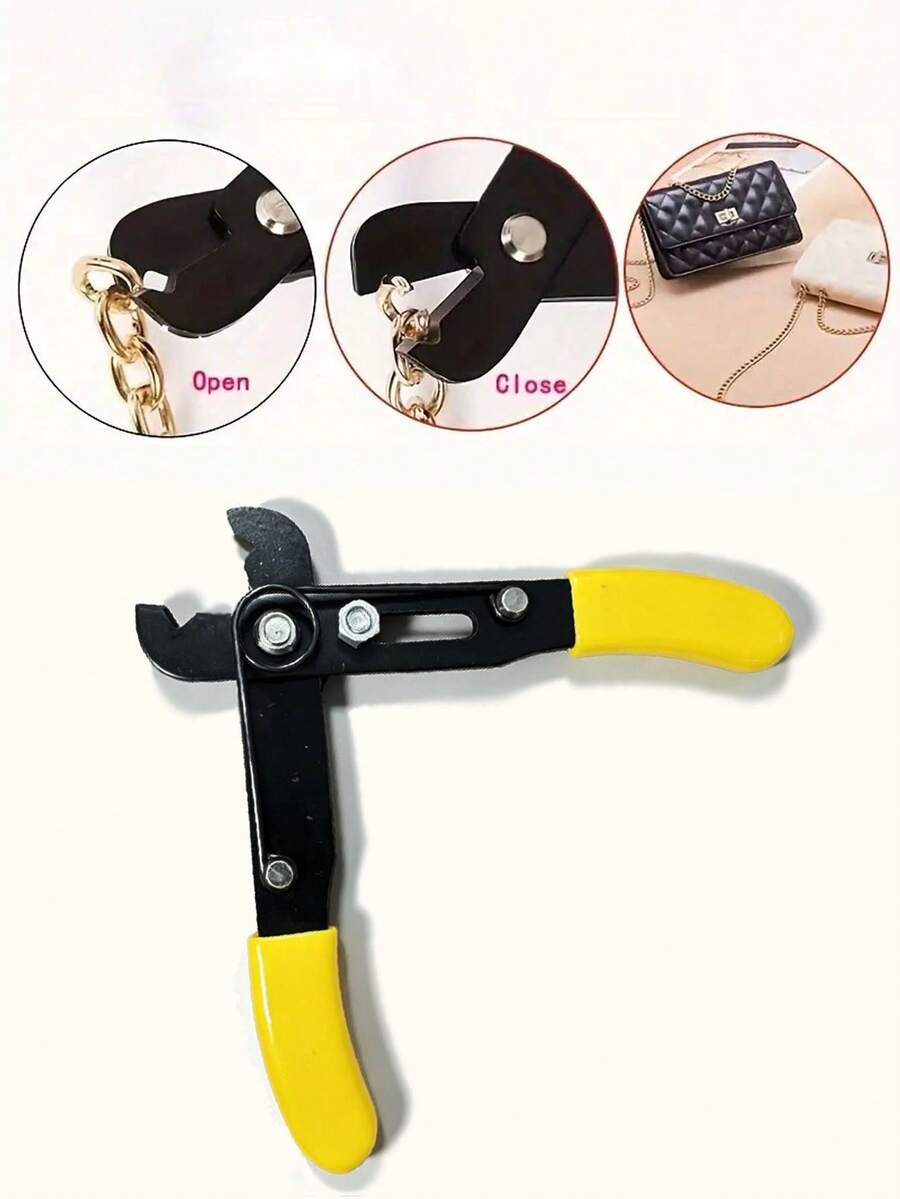 1pc Jewelry Making Chain Pliers - Riveted Manual Bag Chain Opening/Closing Tool, DIY Cutter, Toothless Clamp, Adjustable Mini Stripper - Multicolor - View 1