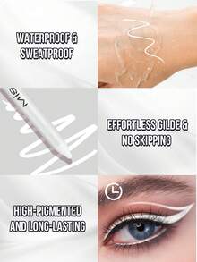 MISSLYN 2pcs Eyeliner Pencil Set, Vegan Waterproof Smudge-Proof, Long-Lasting High Pigment Smooth Application, Rich Color, Easy Glide Eyeliner, Suitable For Teenagers, Beginners, Makeup Enthusiasts, Perfect For School, Commute, Date, Party Night, Halloween, Perfect Gift For Her - #Set1 - View 3