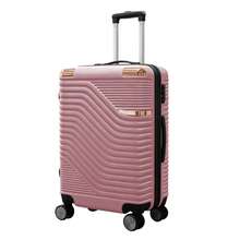 Maleta de Cabina 20 Pulgadas con Cerradura de Combinación, Maleta Rígida Impermeable con Ruedas Giratorias 360°, Equipaje de Mano Resistente, Ideal para Viajes Aéreos - Oro rosa - Ver 3
