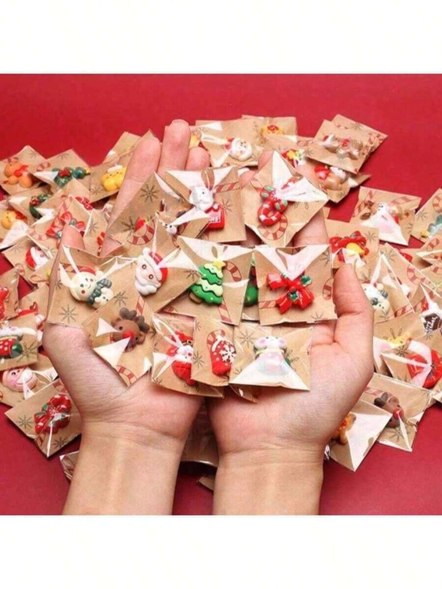 10Pcs Christmas Decor Note Clip Set Cute Reindeer Snowman Christmas Tree Design Wear‑Resistant Moisture‑Proof For Home Kitchen Holiday Decor Gifts Random Packaging Bag,Christmas Miniatures - A - View 1
