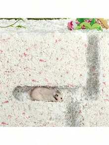 1pc Dust-Free Natural Wood Pulp Hamster Bedding, Warm Absorbent Wood Shavings Litter, Multi-Color Odor-Absorbing Dry No Additives - Multicolor - View 3