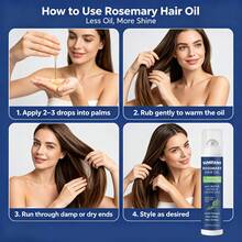 SUMIFANG Ball-Type Rosemary Hair Serum, Cold-Pressed Plant Extract, Smooths Hair And Enhances Shine, Improves Dry And Frizzy Hair Texture, Lightweight And Non-Greasy, Suitable For All Hair Types, 15ml Portable Travel Size - Full Size - View 7