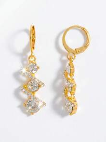 Anting-anting Spiral Geometris Mewah Elegan Gaya Eropa dan Amerika, Cocok untuk Pemakaian Sehari-hari/Pesta/Perjamuan - Emas - View 5