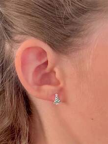 1 Pair Charming Cubic Zirconia Stud Earrings, Women's Christmas Party Accessory Gift - 1# - View 7