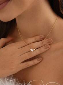 14K Gold Jewelry Set, Includes Necklace And Bracelet, Elegant Style, Perfect For Daily Wear And Gifting - Gold - View 6