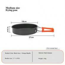 Portable Flat Bottom Frying Pan, Aluminum Alloy Small Skillet, Non-Stick Cookware For Outdoor Camping, Picnic, Suitable For 2-3 People, Couples And Family Gatherings - Grey - View 6