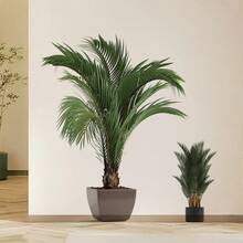 1pc 2D Natural Greenery Artificial Plant Wall Sticker, Self-Adhesive Removable Decorative Decal - Multicolor - View 5