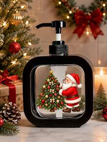 Christmas Themed Creative Home Bathroom Dispenser Bottle, Santa Claus And Christmas Tree Design Moisturizing Soap Dispenser Pump Bottle, Bathroom Essential, Themed Bathroom And Kitchen Hand Soap Dispenser Bottle, Christmas Style Hand Soap Dispenser Bottle, Suitable For Sink Decoration, Plastic Made, Suitable For Bathroom, Kitchen, Sink - Suitable For Soap, Hand Soap, Body Wash, Etc. - Creative Lotion Bottle, Lotion Dispenser, Dispenser, Bathroom, Back To School, Travel Storage Bottle, Teacher Gift, Christmas Gift - Multicolor - View 3