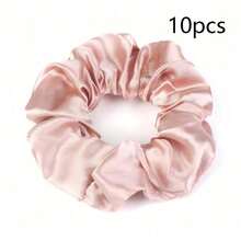 5pcs/10pcs/15pcs Silk Satin Hair Scrunchies, Soft Elegant Large Hair Bands, Women's Daily Hair Accessories - Multicolor - View 13