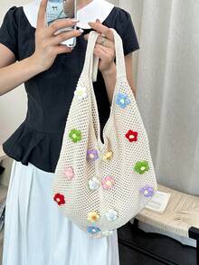 2026 Spring Fashion New Woven Crossbody Bag, Suitable For Daily, Casual, Outing, Travel, Vacation - White - View 5