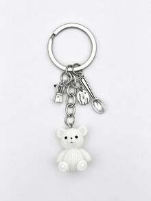 1pc Coffee Bear Keychain, Creative Key Ring Decorative Accessory, Car Key Holder, Bag Pendant, Suitable For Friends, Family, Valentine's Day Gift, Birthday Gift, Holiday Gift, Party Favor - Multicolor - View 8