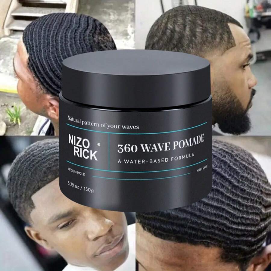 NIZORICK NIZO RICK 360 Wave Pomade Water‑Based 150g, Medium Hold High Shine Hair Styling Wax For Men, Long‑Lasting Defined Wave Hairstyle, Easy Wash Non‑Greasy Hair Pomade For Men Curly Wavy Hair, Daily Hair Styling For Natural Wave Pattern - Wax - View 1