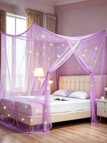 Mosquito Net, Garden Tent, Princess Bed Canopy, Sunshade Net, Mosquito Net, Suitable For Double Bed, Single Bed, Tent, Bed Cover, Single-Side Opening Design, Suitable For Bedroom, Camping And Outdoor Travel - Multicolor - View 2