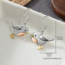Vintage Handmade Bird Pendant Earrings, Suitable For Gothic Style Lovers, Strong Fashion Women, Halloween Costume Wearers And Niche Animal Jewelry Collectors - Two-tone Bird - View 5