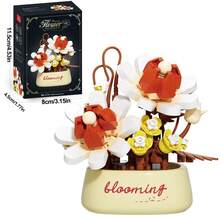 Mini Floral Potted Plant Building Block Set, DIY Eternal Bouquet Miniature Building Block Kit, Artificial Flower Desktop Decor Ornament, Creative Assembly Educational Toy, Suitable As Gift For Women And Girls - Multicolor - View 13