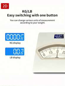2D Tempered Glass Digital Scale, Digital Body Weight Scale With Step-On Weighing Technology, Thick Tempered Glass LED Bathroom Scale, Digital Scale Gift Weight Loss Scale, Max Capacity 400LB/180KG, Uses AAA Batteries (Not Included) - A - View 5