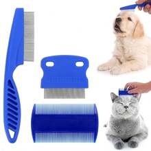 Flea And Tick Comb, Stainless Steel Dog And Cat Grooming Comb (Round Teeth), Double-Sided Professional Pet Tear Stain Remover, Detangling Tool, Suitable For Small, Medium And Large Pets - Multicolor - View 9