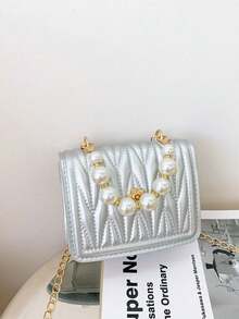 This Solid-Color Square Mini Pearl Handbag Is Perfect For Shopping Trips And Also Makes An Ideal Gift For Friends. - Multicolor - View 4