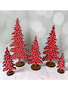 10pcs/5pcs Ornamen Meja Pohon Natal Kayu, Dekorasi Meja Makan Natal, Tersedia Berbagai Motif, Tanda Pohon Natal Kecil, Dekorasi Tengah Meja Meriah, Cocok Untuk Penggunaan di Rumah, Dekorasi Natal Dalam Ruangan. - Beraneka warna - View 7