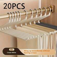 10/20pcs Open Pants Hanger, Unisex Sturdy Non-Slip Metal Pants Rack, Suitable For Jeans, Trousers, Skirts, Space-Saving Closet Organizer - Multicolor - View 16