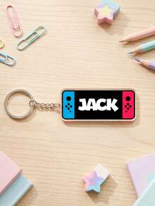 1pc Custom Text Game Console Keychain, Game Controller Style Bag Charm, Personalized Text Backpack Pendant, Game‑Lovers Themed Accessory Gift - Multicolor - View 8