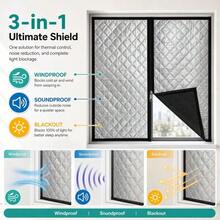 Center Zipper Design Hole-Free Self-Adhesive Thermal Insulated Window Curtain, Window Insulation Piece, Zipper Opening And Closing Design, Windproof And Cold-Resistant, Warm In Winter And Cool In Summer, Heat Insulation And Noise Reduction, Effectively Lock Indoor Temperature - Black Center Zipper - View 23